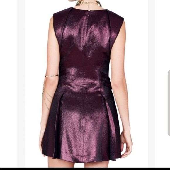 NEW SASS & BIDE dress a‎ fallen star shiny metallic pink mini XS/38 - Picture 3 of 10